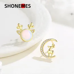 Stud -oorbellen Shonemen herten gewei prachtige ontwerp Moonstone oor sieraden geschenken voor vrouwen