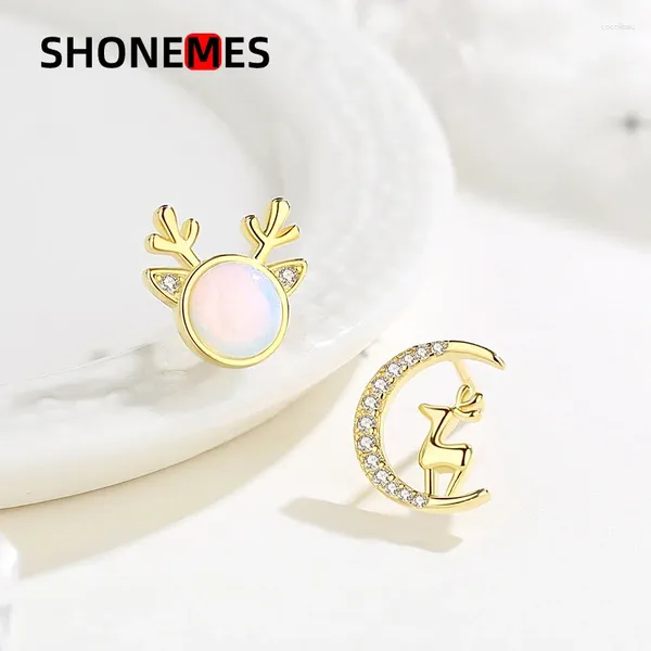 Boucles d'oreilles STALD Shonems Certes Antlers Exquise Design Moonstone Ear Bijoux Cadeaux pour les femmes