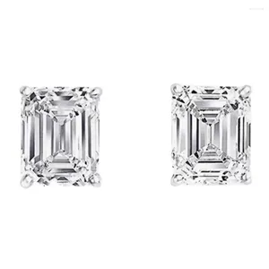 Stud Earrings Shop 925 Sterling Silver Emerald Cut Lab Sapphire High Carbon Diamonds Gemstone Oor Studs Fijne sieraden Groothandel