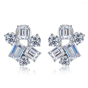 Tienda de aretes de plata de ley 925 con piedras preciosas de diamantes con alto contenido de carbono, aretes alienígenas chapados en oro de 18 quilates, joyería fina al por mayor