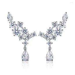 Boucles d'oreilles boutique 925 argent Sterling goutte d'eau créé Moissanite pierres précieuses fête de mariage goujons pour les femmes bijoux fins