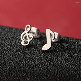 Boucles d'oreilles étalon shuangshuo 1 paire minuscule note de musique femme 2024 Cross en acier inoxydable à la mode petit bijoux rock cadeau