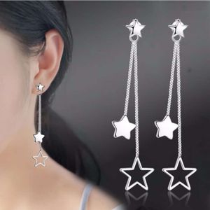 Boucles d'oreilles étalon couleurs longues longs étoiles doubles gothiques pour les femmes accessoires amour cadeau brincos bijoux 5y461