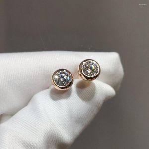 Stud -oorbellen zilver 925 Originele roségouden diamanttest voorbij briljant gesneden totaal 2 karaat d kleur moissaniet edelsteen cadeau