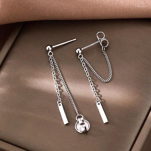 Boucles d'oreilles à tige couleur argent Hip Hop chaînes pendantes pour femmes hommes adolescents Style de rue Punk à la mode coréen mode bijoux cadeaux