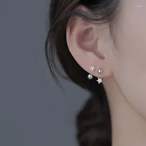 Boucles d'oreilles STALL Couleur en argent CZ Zircon Star Shape Hook Type for Women's Mini Super Fine Crystal Charm bijoux