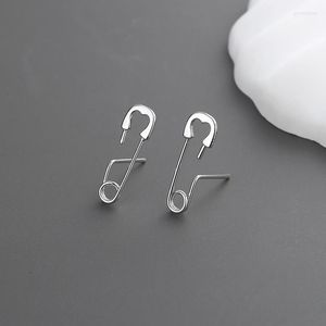 Stud -oorbellen zilveren kleur onregelmatige pin voor mannen en vrouwen paren persoonlijkheid paperclip oorring gotische sieraden geschenken