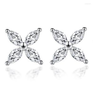 Stud -oorbellen zilveren kleur gelukkige bladeren sneeuwvlokken voor vrouwen 925 sieraden oorbellen brincos