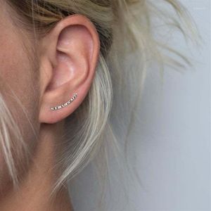 Boucles d'oreilles étalon la ligne de vague plaquée en argent oreille de mariage bijoux bijoux de mode géométrique Géométrique Générations féminines