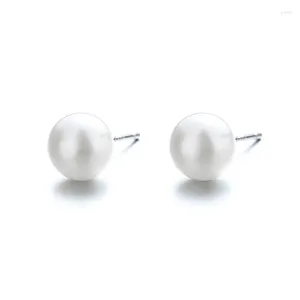 Boucles d'oreilles en acier titane simples et exquises pour filles avec un tempérament de petite perle CAB22