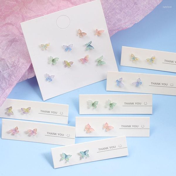 Boucles d'Oreilles Simple Fleur Stéréo Papillon Ensemble Pour Femmes Mini Fée Coloré Mode Jewerly