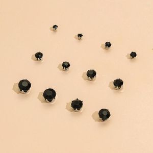 Stud-oorbellen eenvoudige sieraden met Boheemse donkere imitatie zwarte 6-delige set voor mannelijk vrouwelijk feest