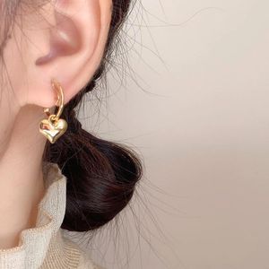 Boucles d'oreilles simples en métal, bobine de moustique, Clips d'oreille, vent froid, cœur de pêche, bijoux, vente de cadeaux