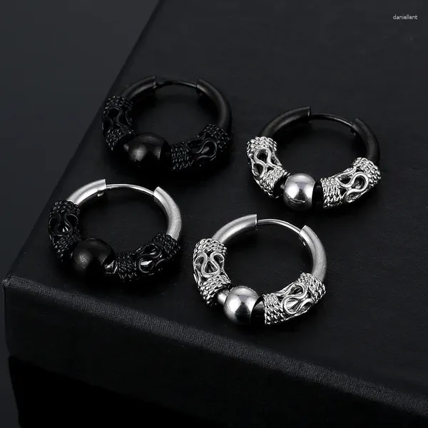 Pendientes de sementales simples punk redonda redonda acero inoxidable retro joya geométrica de joyas de joyería para mujeres para mujeres hombres