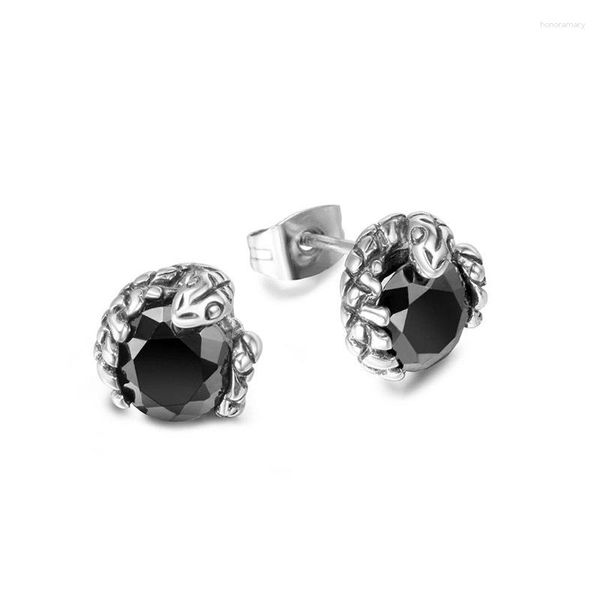 Boucles d'oreilles à tige serpent Simple avec couleur noire zircone cubique tendance bijoux en acier inoxydable pour femmes hommes Pendiente cadeau d'anniversaire