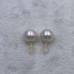 Boucles d'oreilles Sinya Au750, bijoux fins pour femmes et filles, cadeau pour maman, grand Edison, rond parfait, haute brillance, perle, or 18 carats