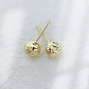 Pendientes Sinya Au750 joyería fina mujeres niñas mamá regalo llegada bolas de piña diseño de cuentas pendiente de oro de 18k 5mm