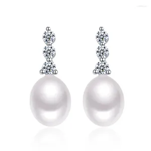 Boucles d'oreilles Sinya High Luster Natural Pearls Boucle d'oreille en 925 Silver Sterling For Women Mum Lover Fashion Design 2024 ans Gift