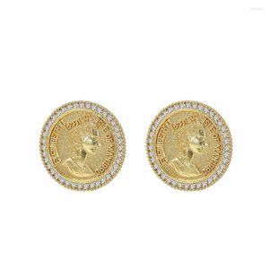 Boucles d'oreilles SIPNEJEL couleur or Vintage accessoires pièce pour femmes grand cercle géométrique rond fête bijoux