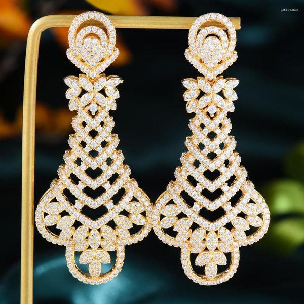 Pendientes de tachuelas Siscatía Exquisito Luxury Hollow Hanging for Women Full Full Cubic Ciric Parring Fiesta de bodas Joyas de joyas