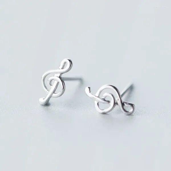 Boucles d'oreilles Small Tinny 1pair réel.925 Bijoux en argent sterling triples clef musics notes de musique gle918