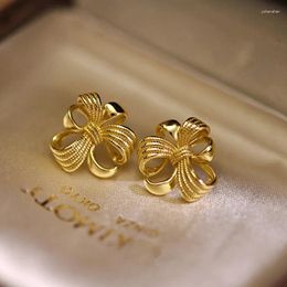 Boucles d'oreilles à tige petite fleur en velours, argent 925, rétro, tempérament Simple, plaqué or 18 carats