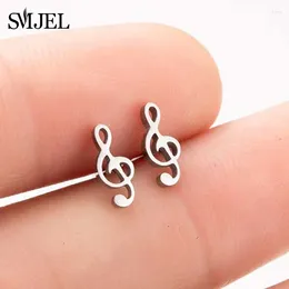 Stud -oorbellen smjel Fashion Music Note vrouwen roestvrij staal musical Cross Small Rock Jewelry Gift for Girl Bijoux