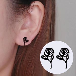 Boucles d'oreilles SMJEL moderne charmant petite fleur de prunier noir boucle d'oreille bal beauté et bête cadeau de mariage pour les femmes Rose bijoux cadeau