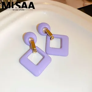 Stud -oorbellen snap Essentiële unieke geometrie opvallend ontwerp fluorescerende gloed fel snoepkleuren levendige vierkante sieraden