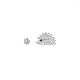 Stud -oorbellen Soelle 925 Sterling zilveren asymmetrische schattige hedgehog micro kubieke zirconia stenen vrouwen modemerk sieraden