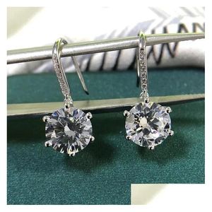 Stud -oorbellen Solid Platinum PT950 14K Wit goud Vrouw Simple Fashion Drop Moissanite Diamond Delivery Sieraden Dh17X