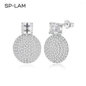 Stud-oorbellen sp-lam 2ct per paar assscher gesneden grote kleine cz verhard 925 sterling zilveren fijne sieraden voor vrouwen jubileumcadeau