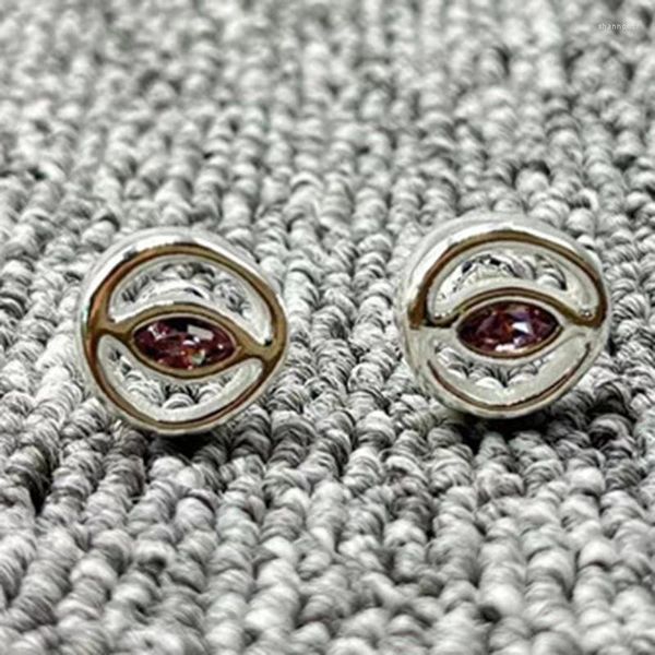 Pendientes de tuerca con galvanoplastia Original española, Color plata 925, Pin dorado, Ojo de cristal, joyería creativa, regalo apto para Unode50