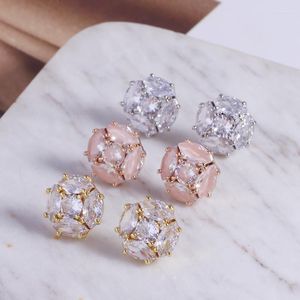 Stud Oorbellen Sparkle Fantasy Flower ingelegde Zircon Gentle Sweet