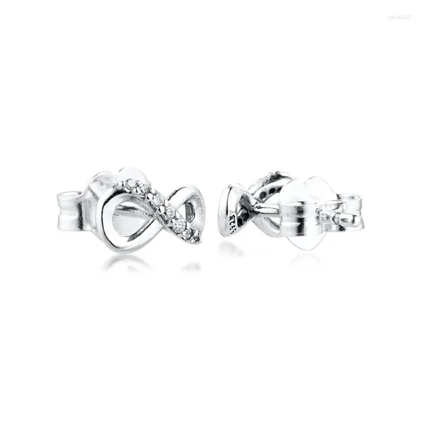 Boucles d'oreilles à tige scintillantes, corps infini, esthétique, amis, Couple, bijoux de noël pour femmes, argent Sterling 2023