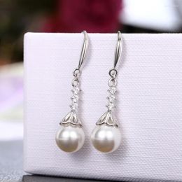 Boucles d'oreilles princesse scintillante luxe 925 argent aiguille mariée mariage goutte d'eau perle élégante dames fête cadeau déclaration bijoux