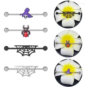 Oorknopjes Spin Oorknopjes Industriële piercings Roestvrij staal Halloween Cadeau Web Oorbeen Lichaamspunctie Sieraden