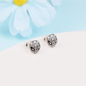 Stud-oorbellen Spider Mask Pave met helder CZ Sterling-Silver-Jewelry voor vrouwen Luminous Brincos Oorbellen Pendientes