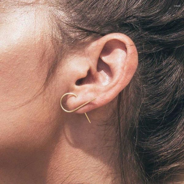 Boucles d'oreilles SRCOI Twist géométrique Twist Minimaliste Black Gold Silver Color Infinity Imporce de vague Irrégule Crossal Femmes