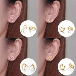 Pendientes de botón Pendientes de acero inoxidable para mujer Venta al por mayor Moda Chapado en oro Joyería de guerra Bijoux Serpiente Corazón