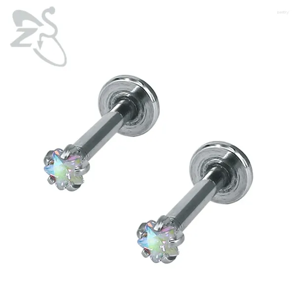 Pendientes de sementales Start Crystal Tragus Percado de oreja Anillo labial Labret Percados de acero inoxidable de acero inoxidable Regalos