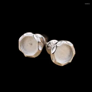 Boucles d'oreilles en argent Sterling 925, Cabochon rond 5x5mm, Semi-monture pour femmes, bijoux fins