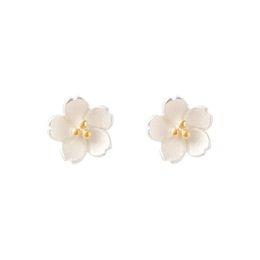 Boucles d'oreilles à tige en argent Sterling fleur de cerisier fille japonaise frais doux petite fleur tempérament bijoux d'oreille quotidiens