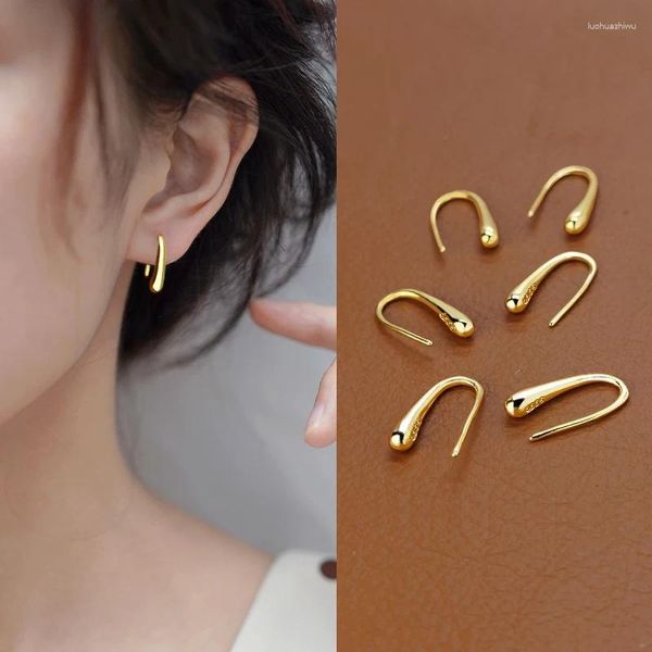 Pendientes de tuerca de plata de ley para mujer, chapado en oro amarillo, soporte sensorial avanzado, agujeros para las orejas, pendientes colgantes