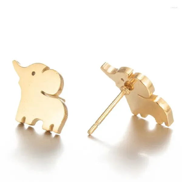 Boucles d'oreilles élégantes en acier inoxydable mignon bijoux animal d'éléphant pour les amoureux