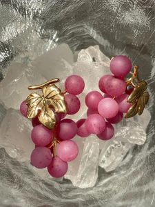 Boucles d'oreilles Summer Summer Purple Grapes for Women Luxury Luxury Sweet Fresh Green Grape Fruits Déclaration de bijoux vintage Cadeaux