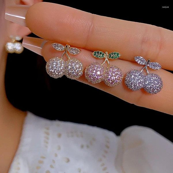 Pendientes de sementales Declaración de verano Oenings de cerezo para niñas Fashion Coreano Sweet Simple Ear Studs Jewelry