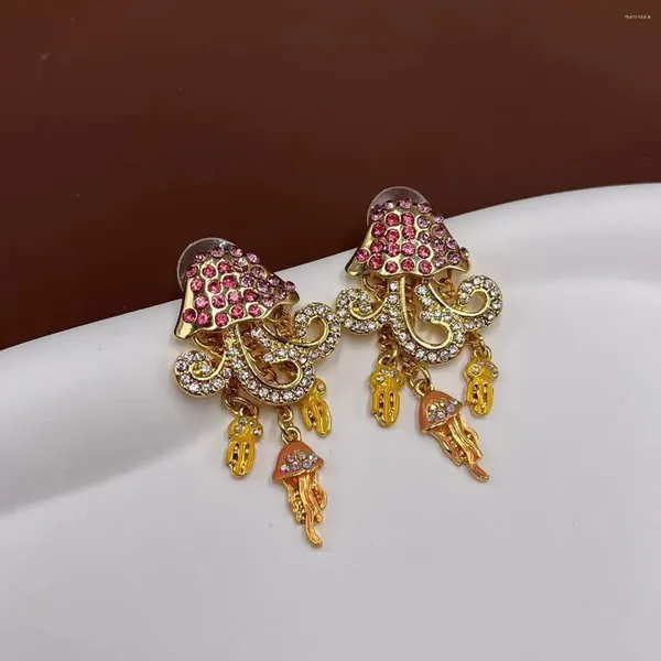 Pendientes de semental Trend de verano Fashion Commuting Tassel Enamel Cloud Colored Mushroom