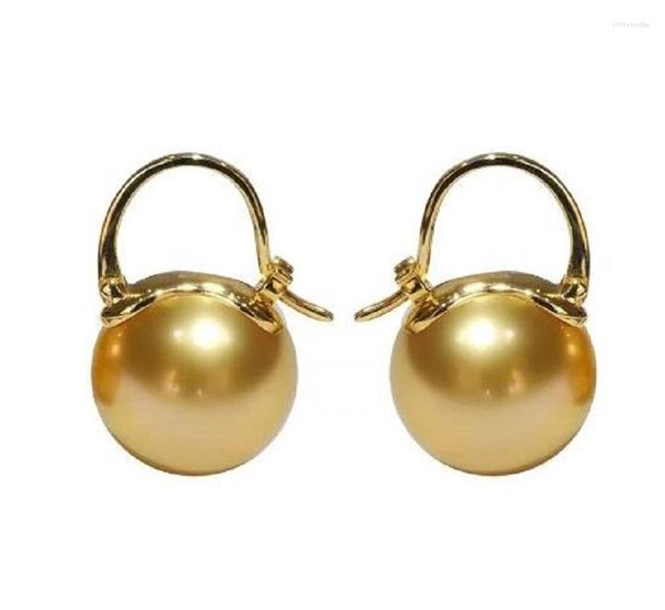 Pendientes de tuerca supergrandes de 10-11 mm polvo de oro blanco natural perla redonda Nanhai 18k GoldlryJewelry Making