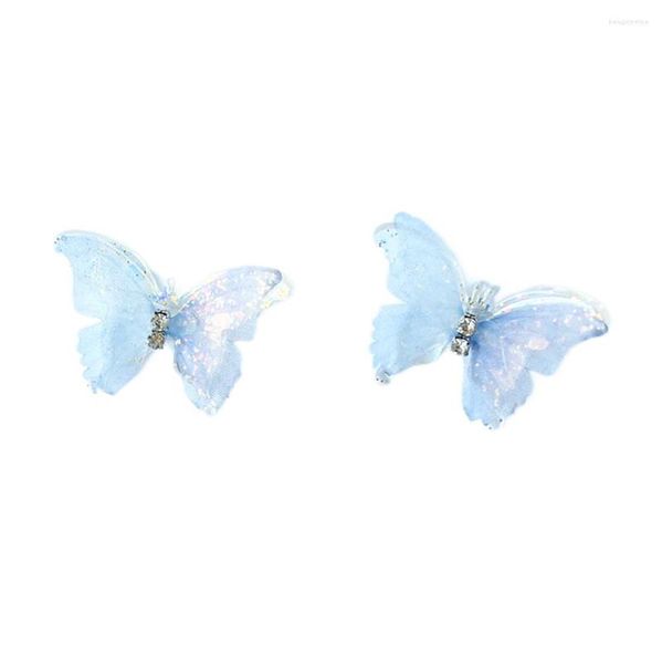 Boucles D'oreilles Tiges Doux Romantique Acrylique Bleu Violet Papillon